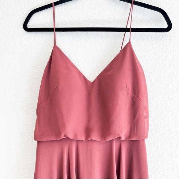 Jenny Yoo Inesse Bridesmaid Chiffon Dress in Terracotta 0 - Picture 4 of 6